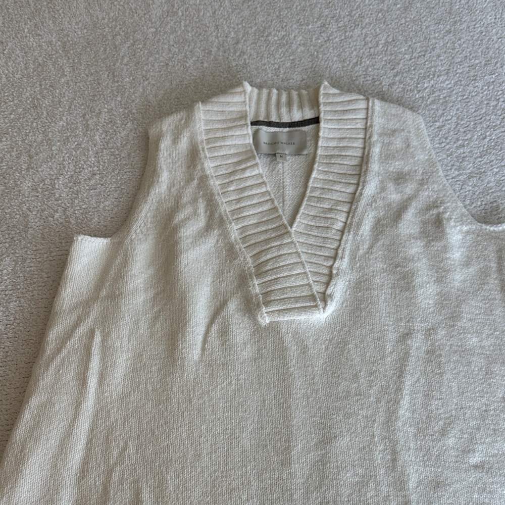 Brochu Walker Celia Tank Sweater- Salt White Cotton